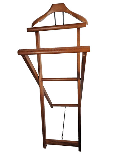 Vintage wood valet stand - stand, suit